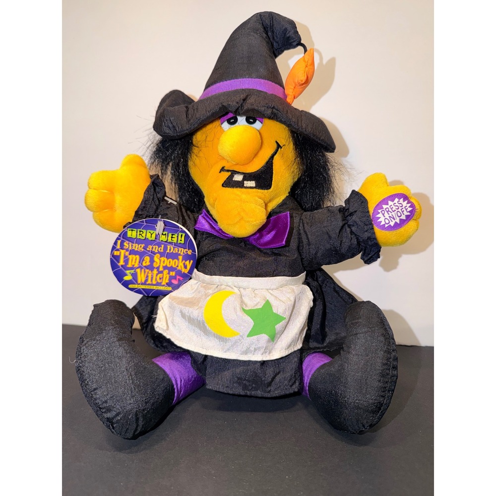 Dan Dee Spooky Witch Animated Musical Plush Sings Dances Halloween Decor 11in